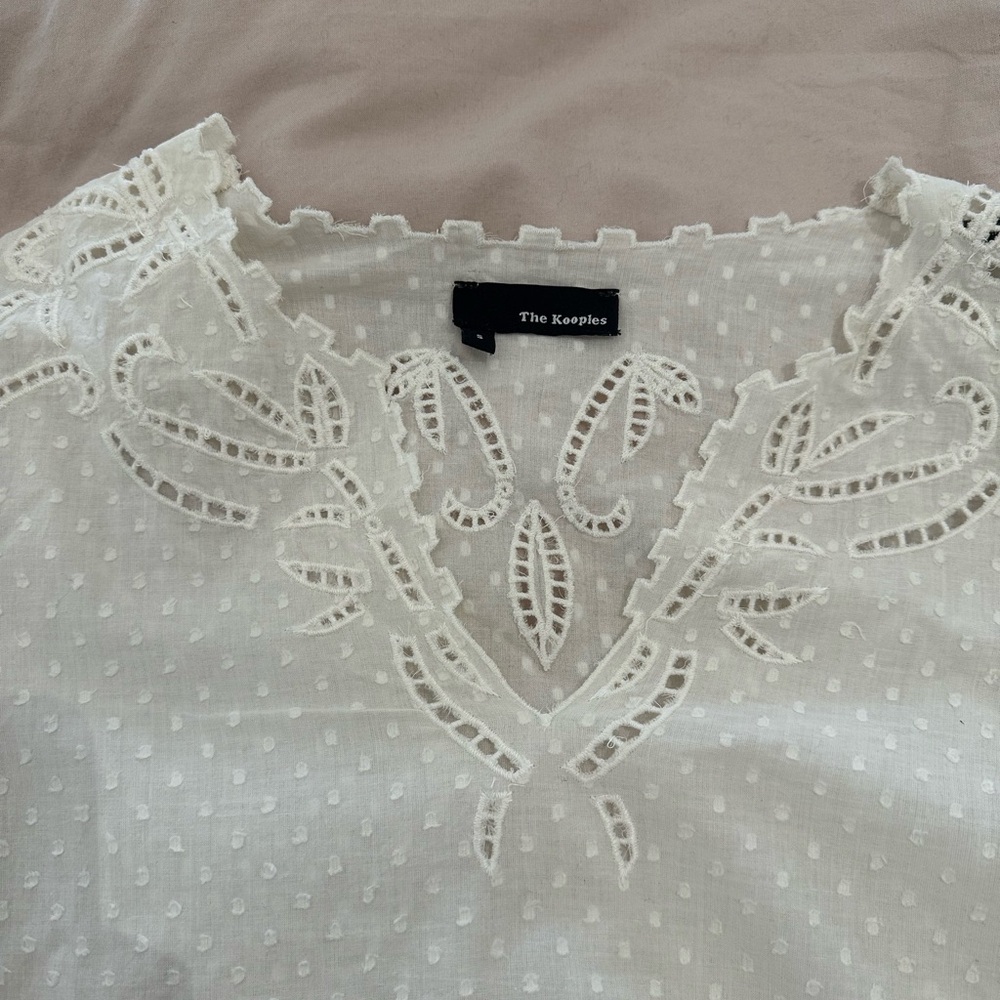 The Kooples Cream/off white Textured Blouse